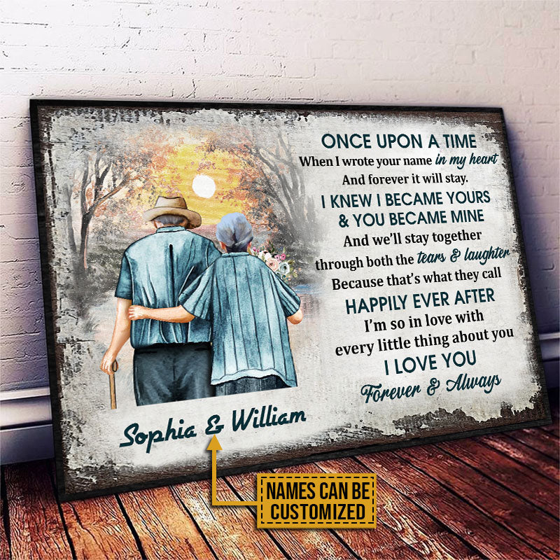 Family Old Couple Husband Wife Once Upon A Time Custom Poster