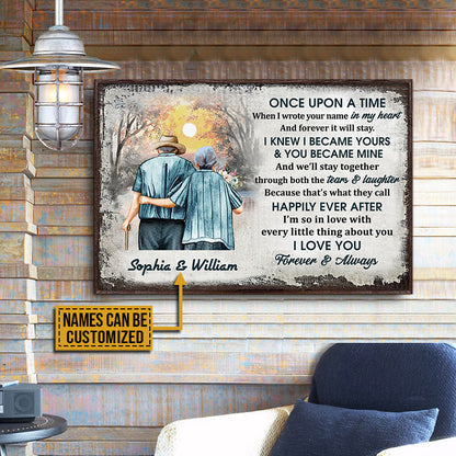 Family Old Couple Husband Wife Once Upon A Time Custom Poster