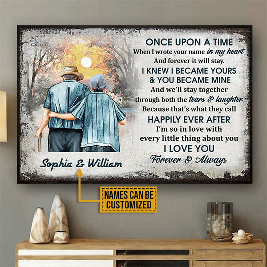 Family Old Couple Husband Wife Once Upon A Time Custom Poster