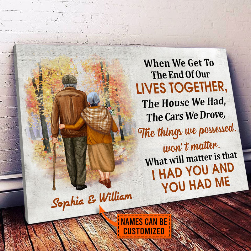 Family Old Couple When We Get Custom Canvas, Personalized Fall Couple Wall Art, Couple Gift