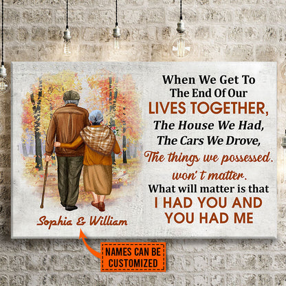 Family Old Couple When We Get Custom Canvas, Personalized Fall Couple Wall Art, Couple Gift