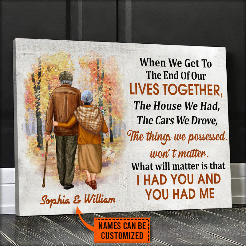 Family Old Couple When We Get Custom Canvas, Personalized Fall Couple Wall Art, Couple Gift