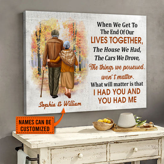 Family Old Couple When We Get Custom Canvas, Personalized Fall Couple Wall Art, Couple Gift