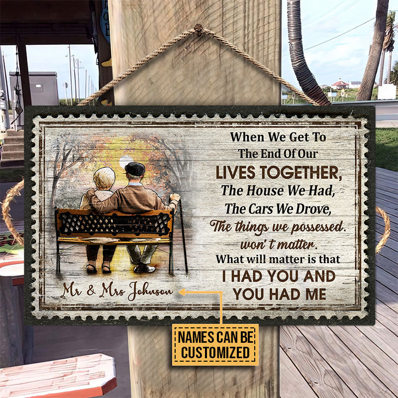 Family Old Couple When We Get Old Custom Wood Rectangle Sign
