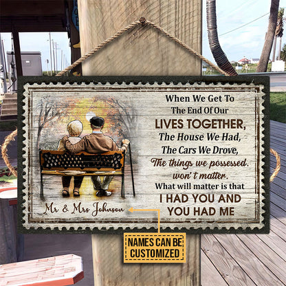 Family Old Couple When We Get Old Custom Wood Rectangle Sign