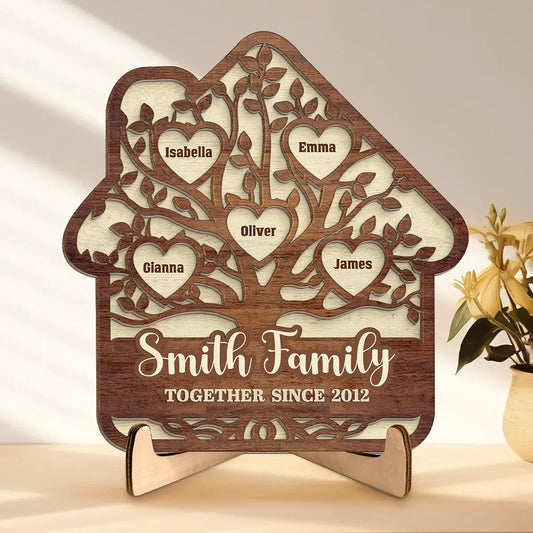 Family - Our Family Together Since  - Personalized Wooden Plaque(NV) Wooden Plaque The Next Custom Gift