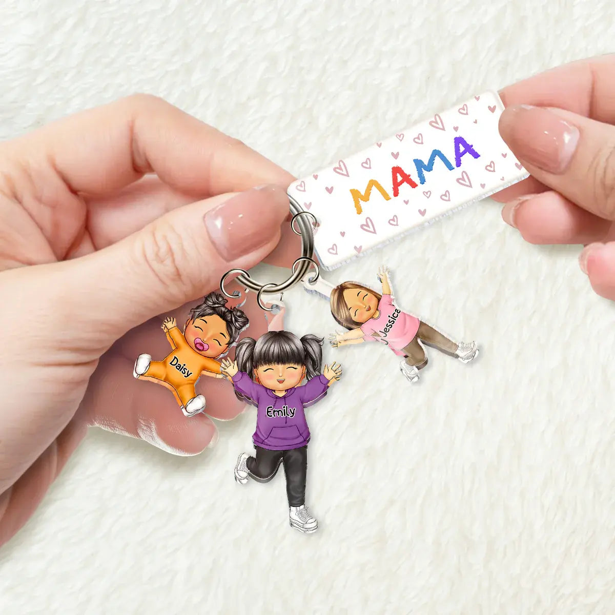 Family - Our Grandkids Loving Gift For Grandma, Grandparents, Mother - Personalized Acrylic Tag Keychain (VT) Keychain The Next Custom Gift