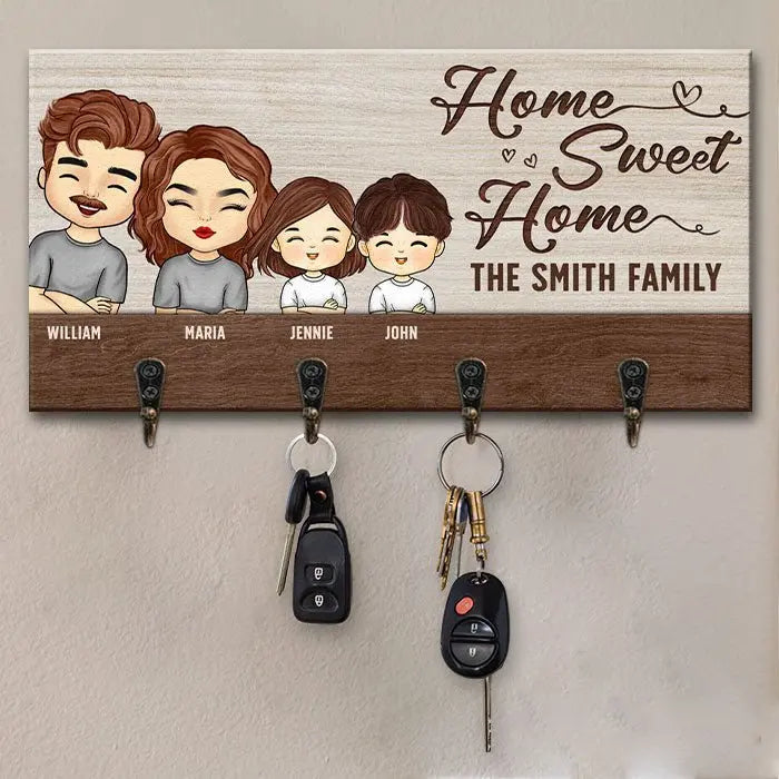 Family - Our Life Our Sweet Home - Personalized Key Holder key holder The Next Custom Gift