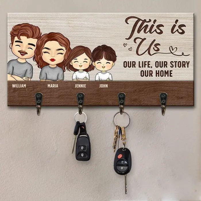 Family - Our Life Our Sweet Home - Personalized Key Holder key holder The Next Custom Gift