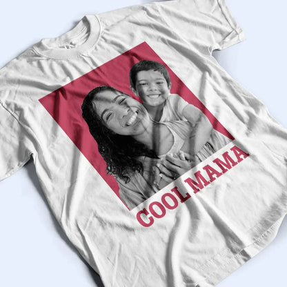 Family - Photo Retro Cool Mom - Personalized T-Shirt(NV) Shirts & Tops The Next Custom Gift