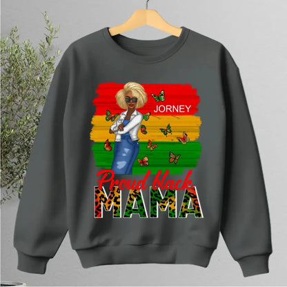 Family - Proud Black Mama - Personalized Unisex T-shirt, Hoodie, Sweatshirt Shirts & Tops The Next Custom Gift