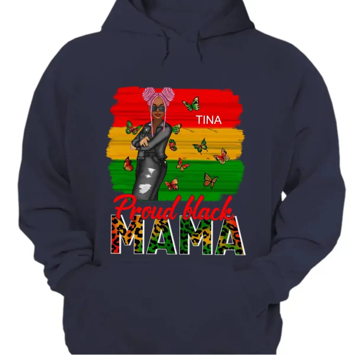 Family - Proud Black Mama - Personalized Unisex T-shirt, Hoodie, Sweatshirt Shirts & Tops The Next Custom Gift