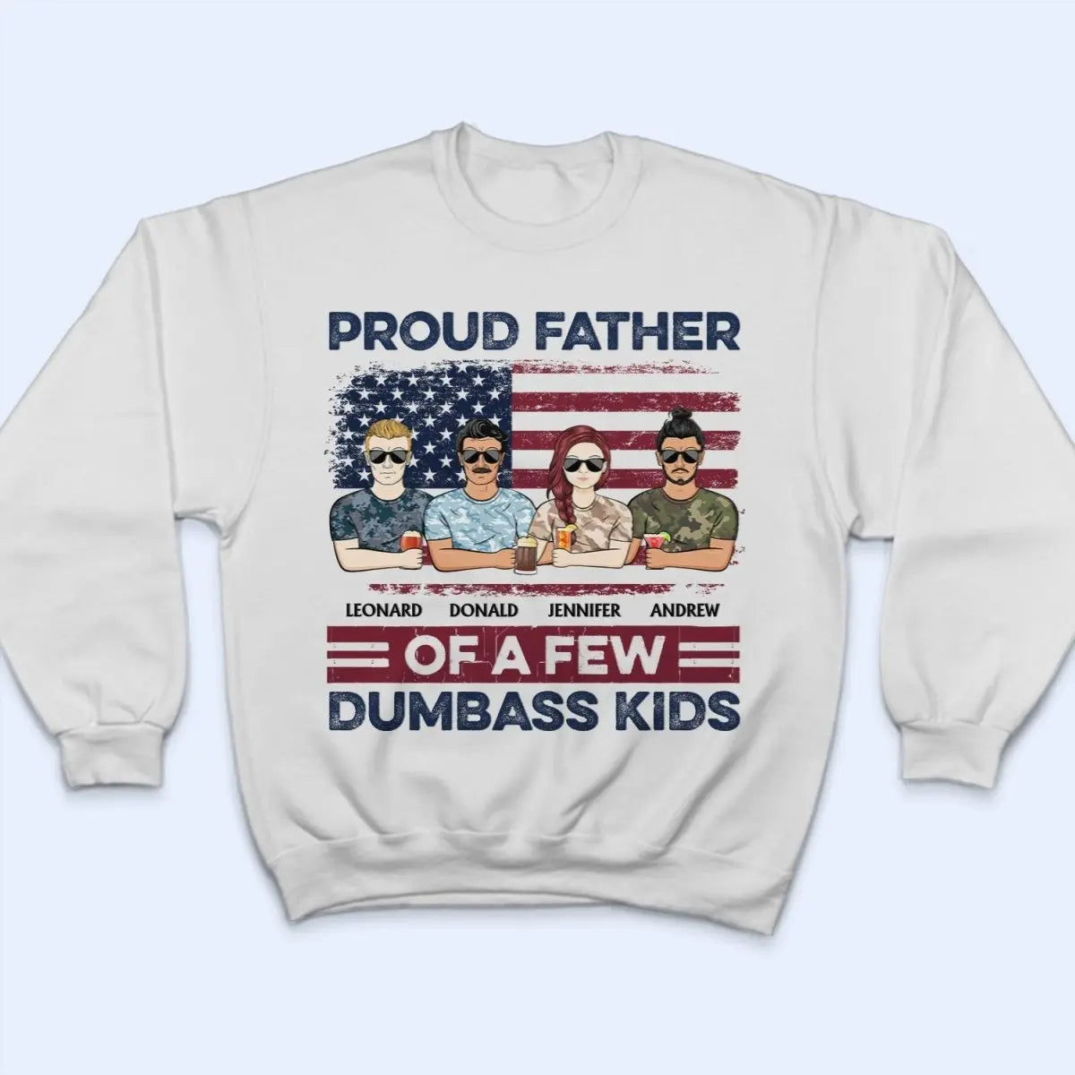 Family - Proud Father Of A Few Kids - Personalized T-Shirt (NM) Shirts & Tops The Next Custom Gift