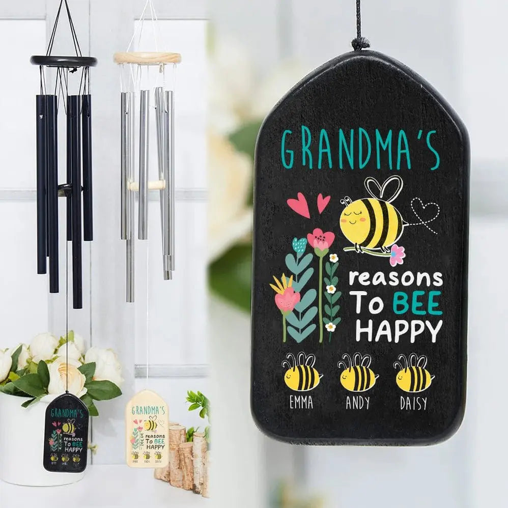 Family - Reason To Be Happy  - Personalized Wind Chimes Wind Chimes The Next Custom Gift