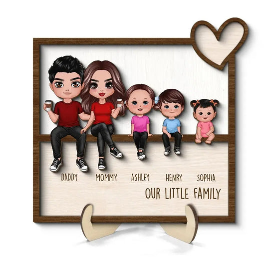 Family - Sitting Together Home Decor - Personalized Wooden Plaque