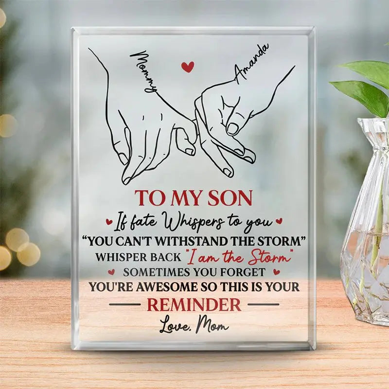 Family - Sometimes You Forget, You Are AweSome - Personalized Acrylic Plaque (BU) Acrylic Plaque The Next Custom Gift