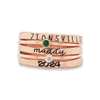 Family - Stackable Class Ring Set - Personalized Rings (BU) Ring The Next Custom Gift
