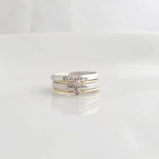 Family - Stackable Name Rings - Personalized Rings (BU) Ring The Next Custom Gift