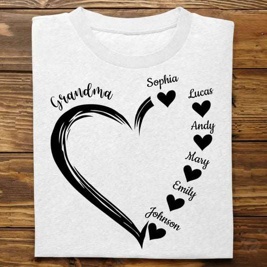 Family - Sweet Heart - Personalized T-shirt T-shirt The Next Custom Gift