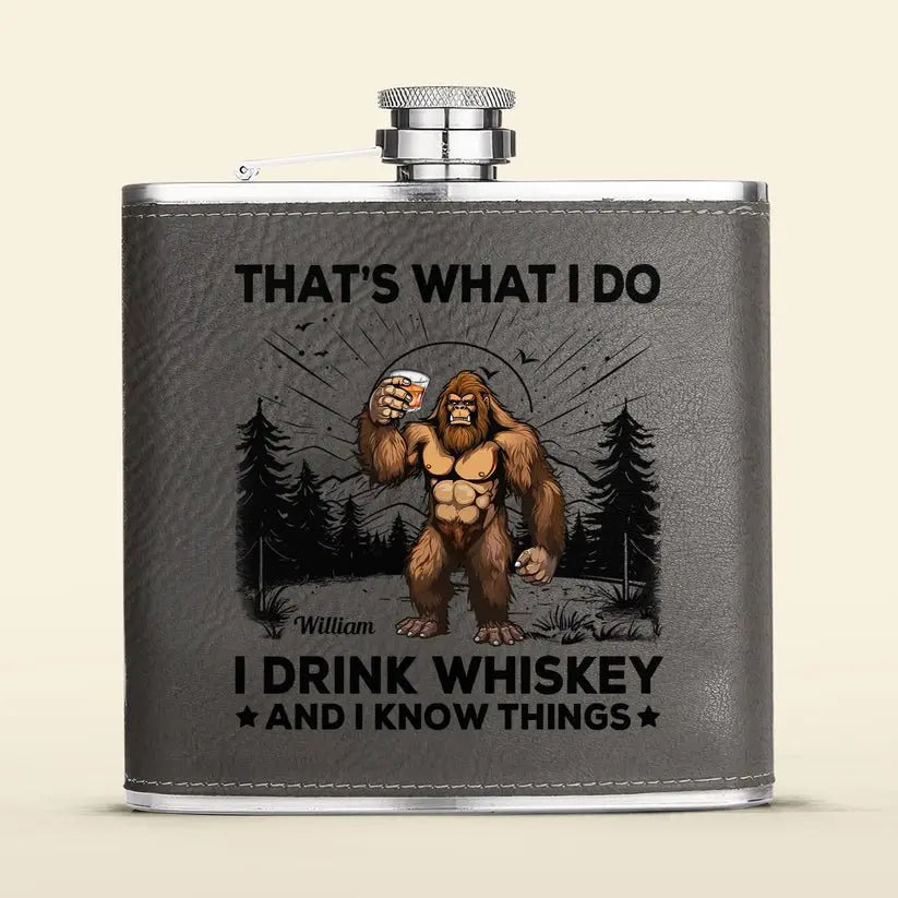 Family - That's What I Do - Personalized Leather Flask Leather Flask The Next Custom Gift