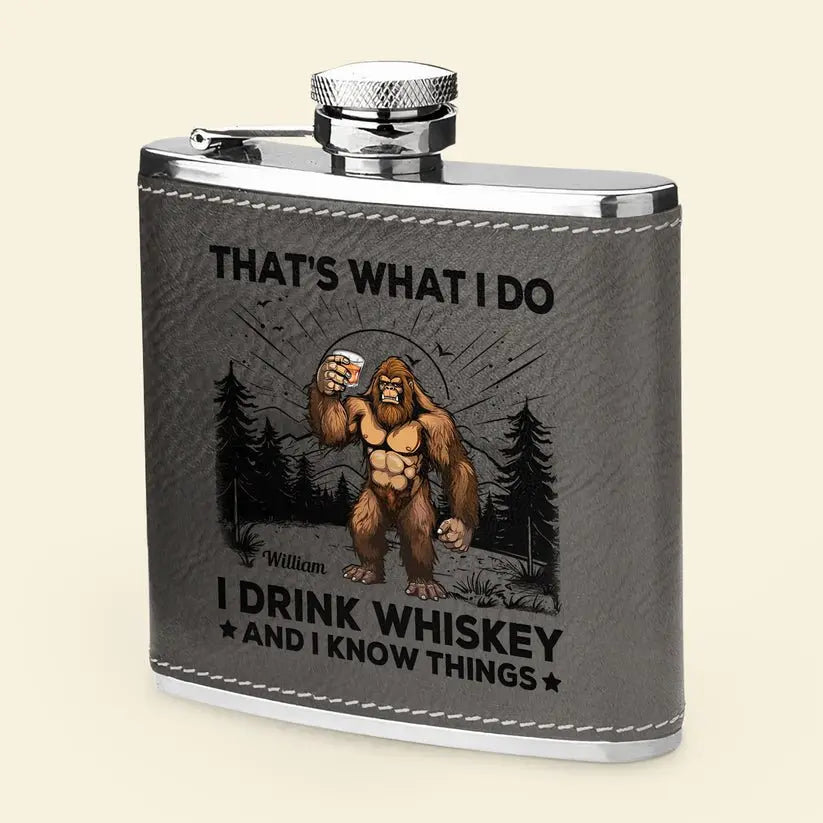 Family - That's What I Do - Personalized Leather Flask Leather Flask The Next Custom Gift