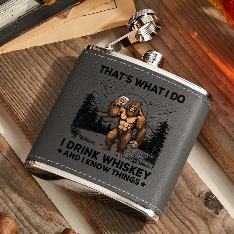 Family - That's What I Do - Personalized Leather Flask Leather Flask The Next Custom Gift