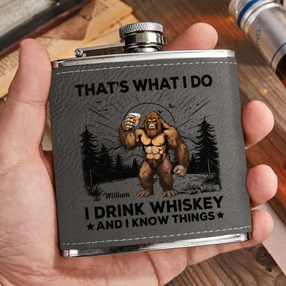 Family - That's What I Do - Personalized Leather Flask Leather Flask The Next Custom Gift