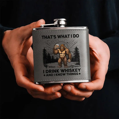 Family - That's What I Do - Personalized Leather Flask Leather Flask The Next Custom Gift