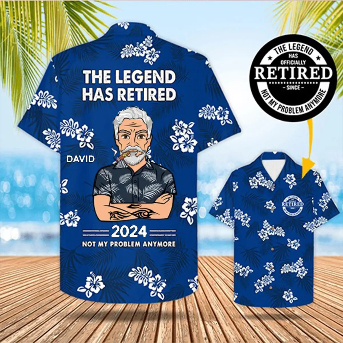 Family - The Legend Has Retired, Not My Problem Any More - Personalized Hawaiian Shirt Hawaiian Shirt The Next Custom Gift