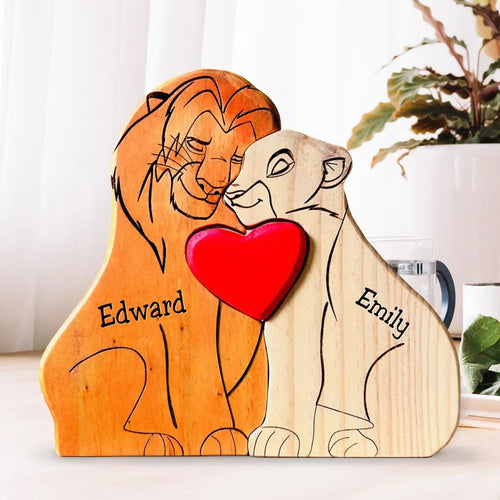 Family - The Lion Family - Personalized Wooden Puzzle Wooden Puzzle The Next Custom Gift
