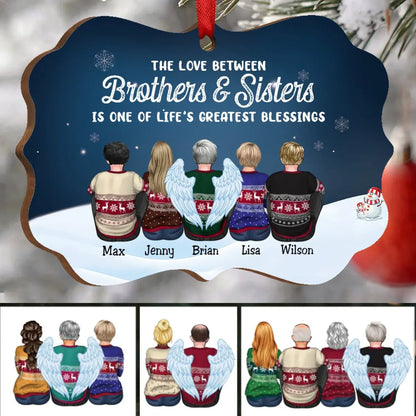 Family - The Love Between Brothers & Sisters Is Forever - Personalized Christmas Ornament