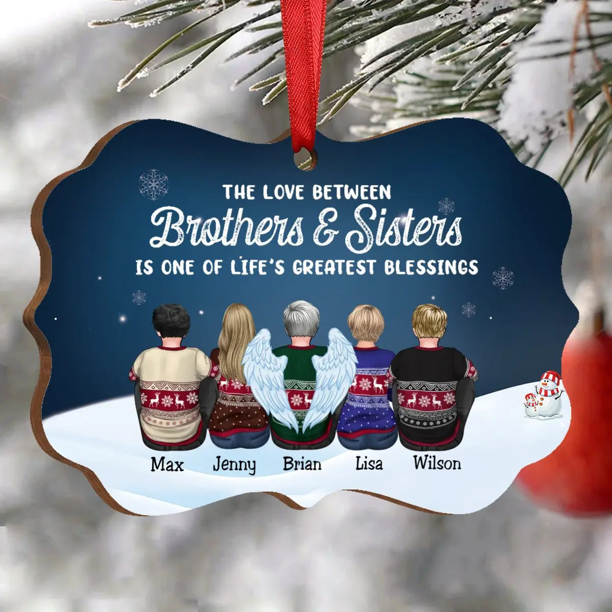 Family - The Love Between Brothers & Sisters Is Forever - Personalized Christmas Ornament