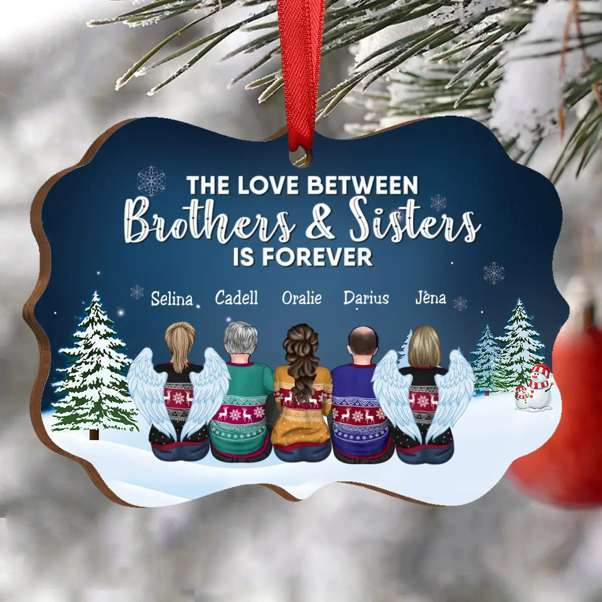 Family - The Love Between Brothers & Sisters Is Forever - Personalized Christmas Ornament