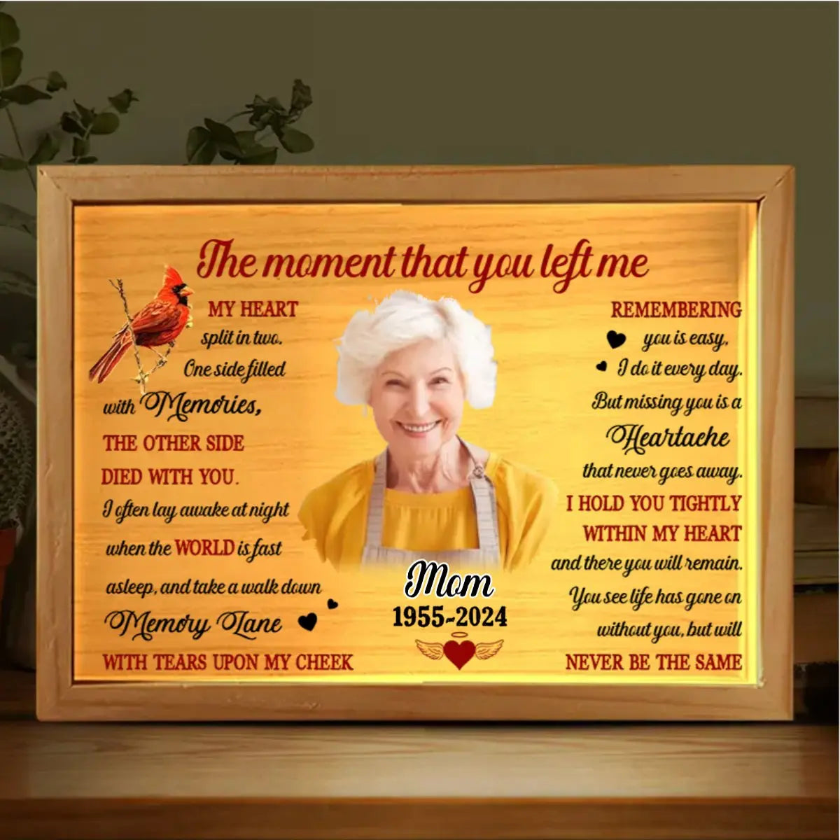 Family - The Moment That You Left Me - Personalized Frame Light Box (NV) Frame Light Box The Next Custom Gift