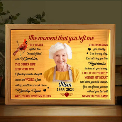 Family - The Moment That You Left Me - Personalized Frame Light Box (NV) Frame Light Box The Next Custom Gift