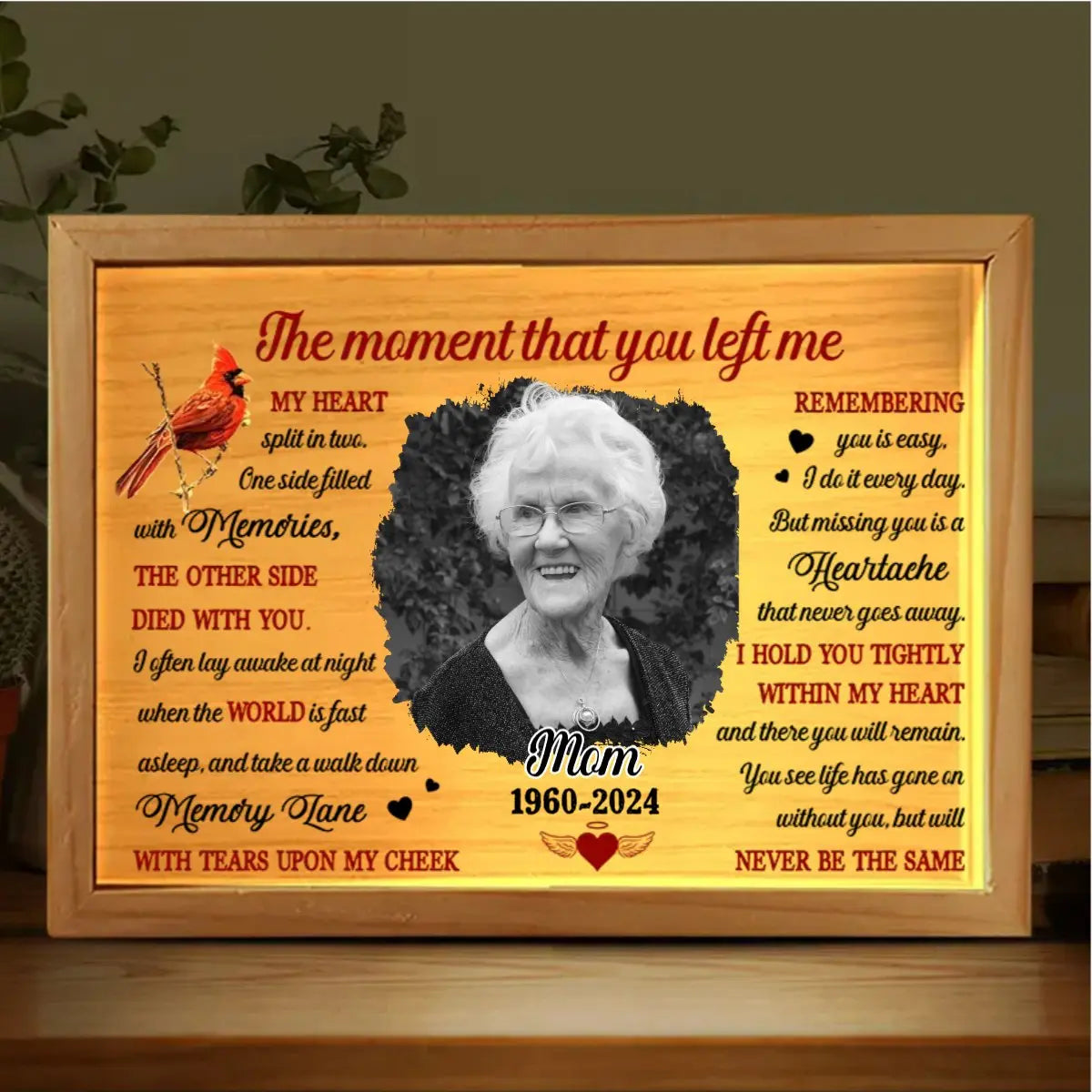 Family - The Moment That You Left Me - Personalized Frame Light Box (NV)