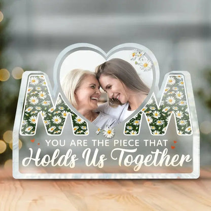 Family - The Piece That Holds Us Together - Personalized Heart Acrylic Plaque (BU) Plaque The Next Custom Gift