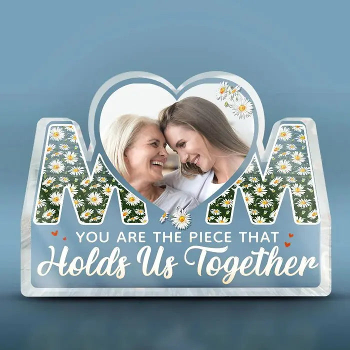 Family - The Piece That Holds Us Together - Personalized Heart Acrylic Plaque (BU) Plaque The Next Custom Gift