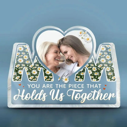 Family - The Piece That Holds Us Together - Personalized Heart Acrylic Plaque (BU) Plaque The Next Custom Gift