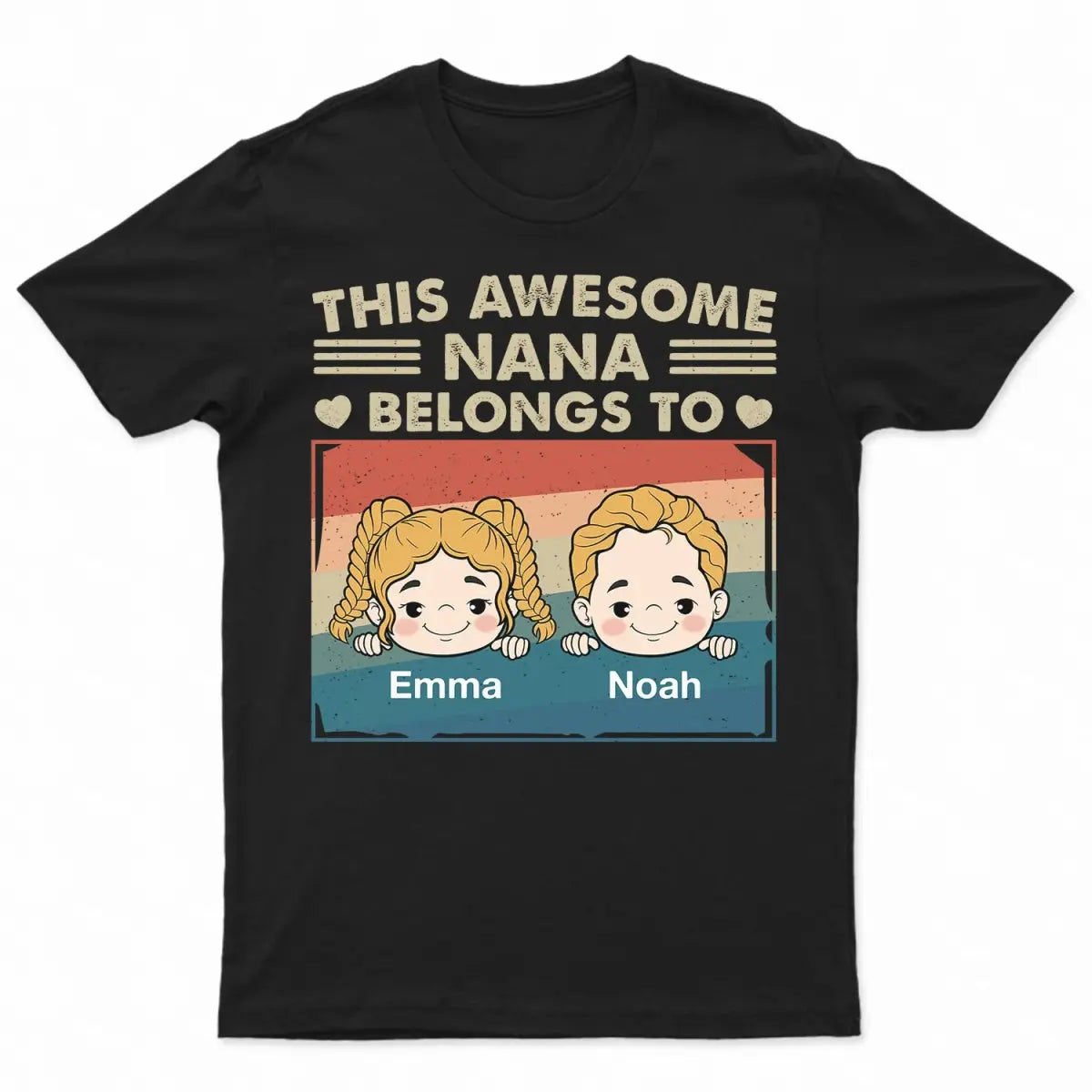 Family  - This Awesome Nana Mommy Daddy Belongs To - Personalized T-Shirt Shirts & Tops The Next Custom Gift