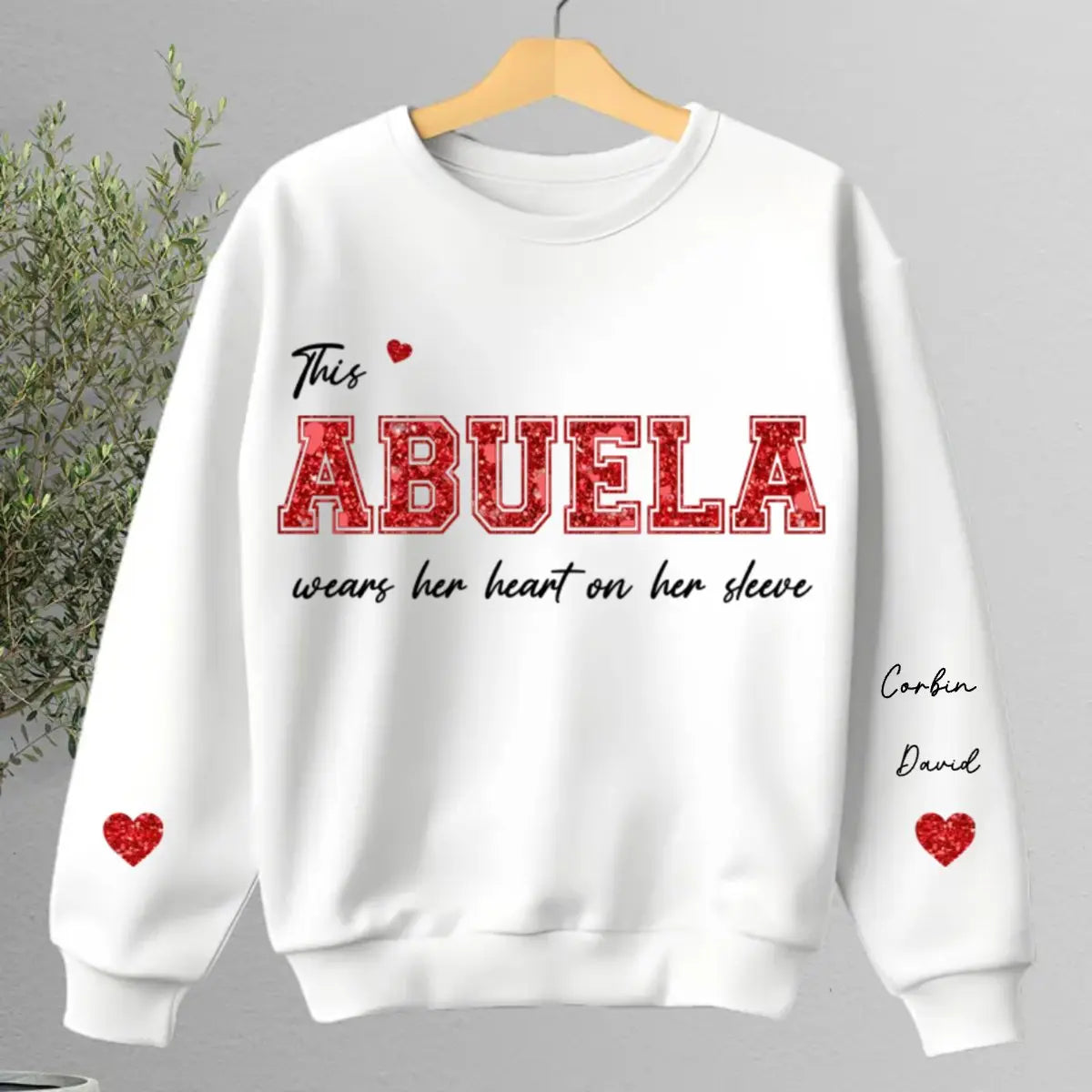 Family - This Gigi Wears Her Heart On Her Sleeve - Personalized Sweatshirt(AQ) Shirts & Tops The Next Custom Gift