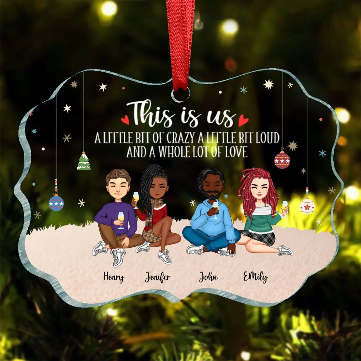 Family - This Is Us A Little Bit Of Crazy And A Whole Lot Of Love - Personalized Ornament