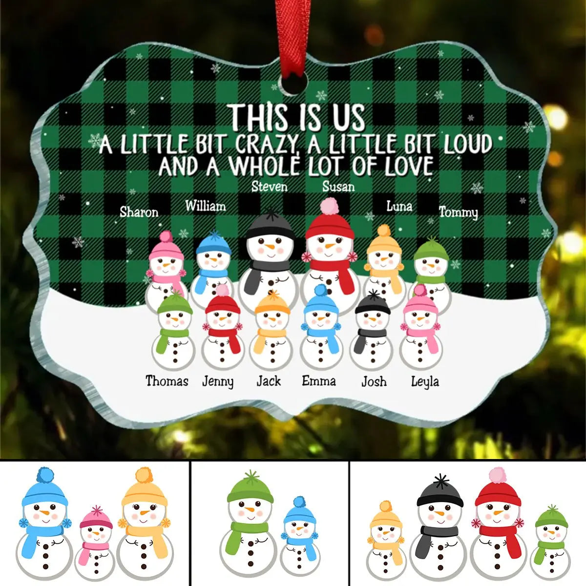 Family - This Is Us A Whole Lot Of Love Snowman Family - Personalized Ornament ornament The Next Custom Gift