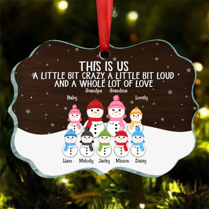 Family - This Is Us A Whole Lot Of Love Snowman Family - Personalized Ornament ornament The Next Custom Gift