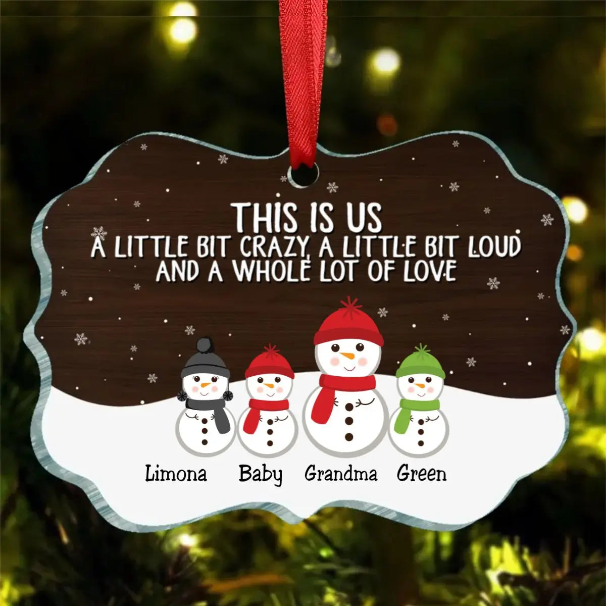 Family - This Is Us A Whole Lot Of Love Snowman Family - Personalized Ornament ornament The Next Custom Gift