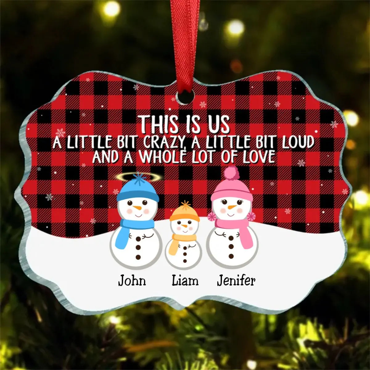 Family - This Is Us A Whole Lot Of Love Snowman Family - Personalized Ornament ornament The Next Custom Gift