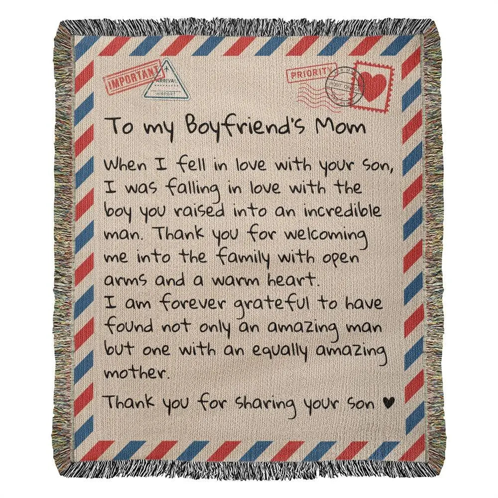 Family - To My Boyfriend's Mom - Personalized Blanket (LH) Blanket The Next Custom Gift