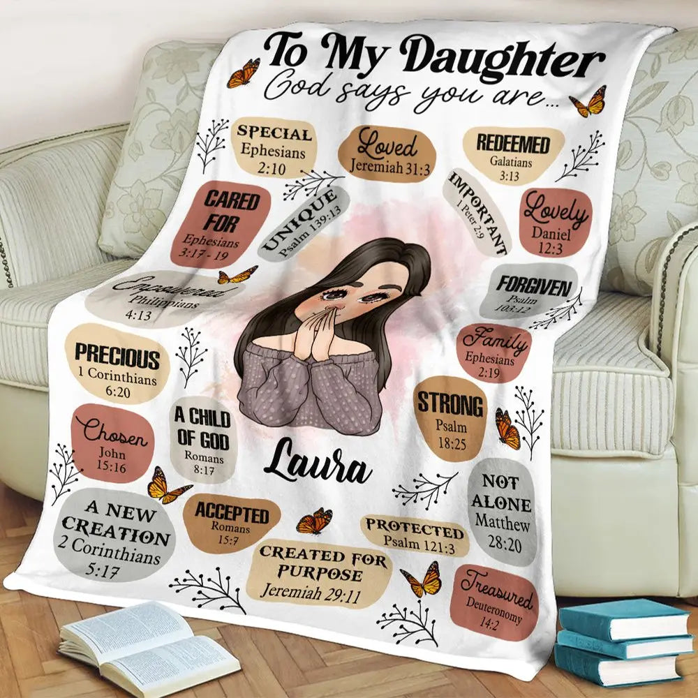 Family - To My Daughter God Says You Are - Personalized Blanket Blanket The Next Custom Gift