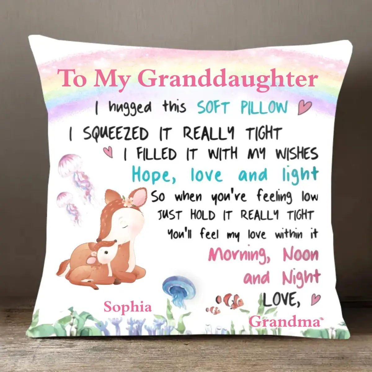 Family - To My Granddaughter Son Grandson Sea Animals - Personalized Pillow