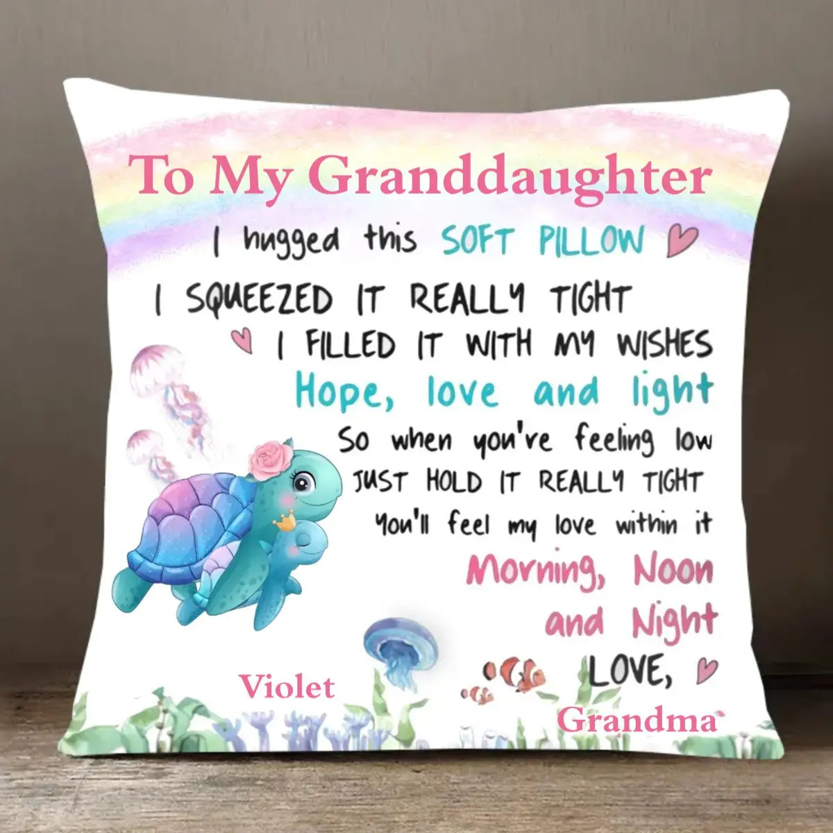 Family - To My Granddaughter Son Grandson Sea Animals - Personalized Pillow Pillow The Next Custom Gift